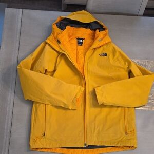 The North Face Mustard Yellow Hooded MENS Waterproof Jacket